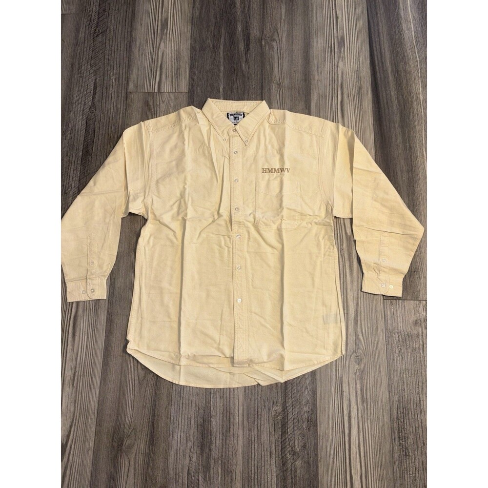 Lee Casual Collection Hummer Long Sleeve Button Up Sz Large Yellowish Tan HMMWV